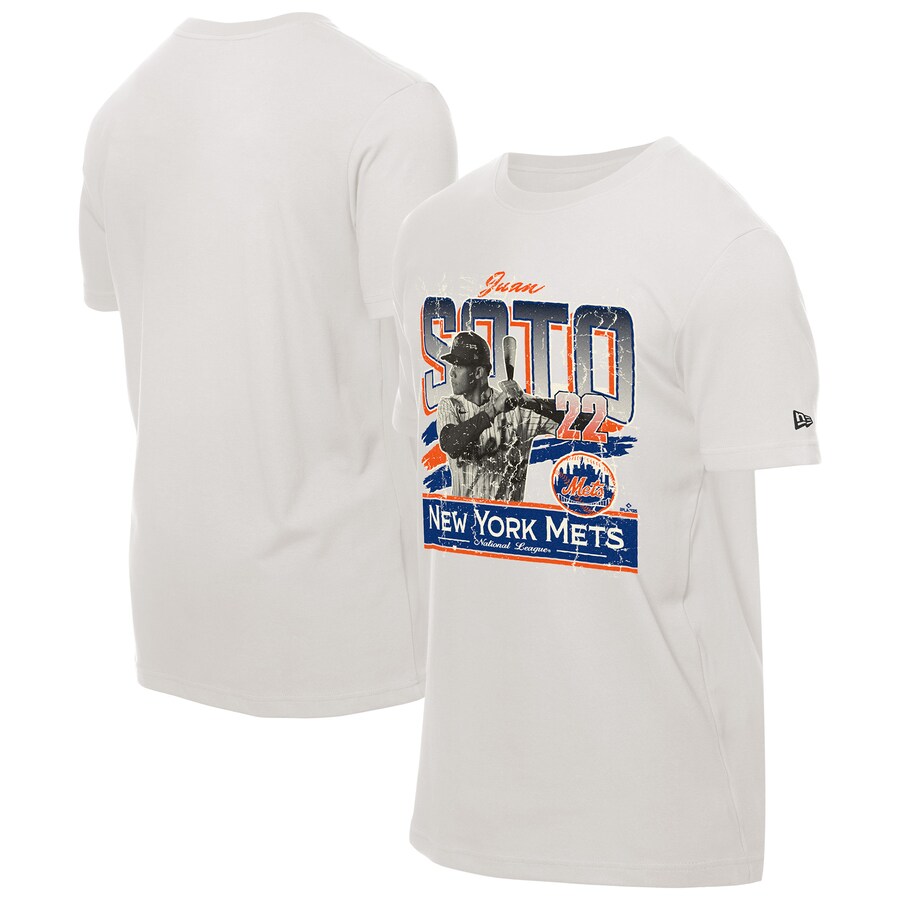 Men's New York Mets Juan Soto New Era Cream Batter Up T-Shirt - Puhuasuan