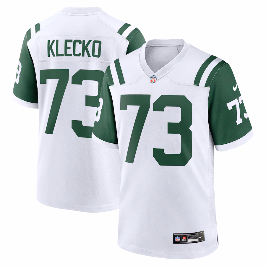 Men's New York Jets Joe Klecko Nike White Classic Alternate Retired Player Game Jersey - Puhuasuan