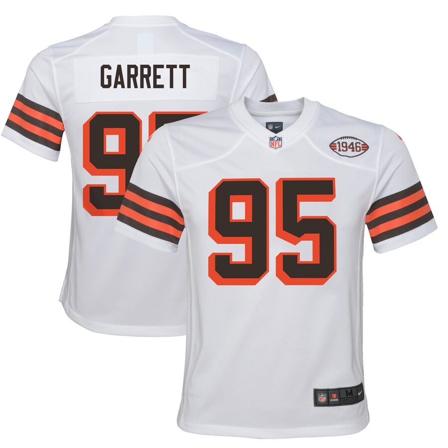 Youth Cleveland Browns Myles Garrett Nike White Game Jersey - Puhuasuan