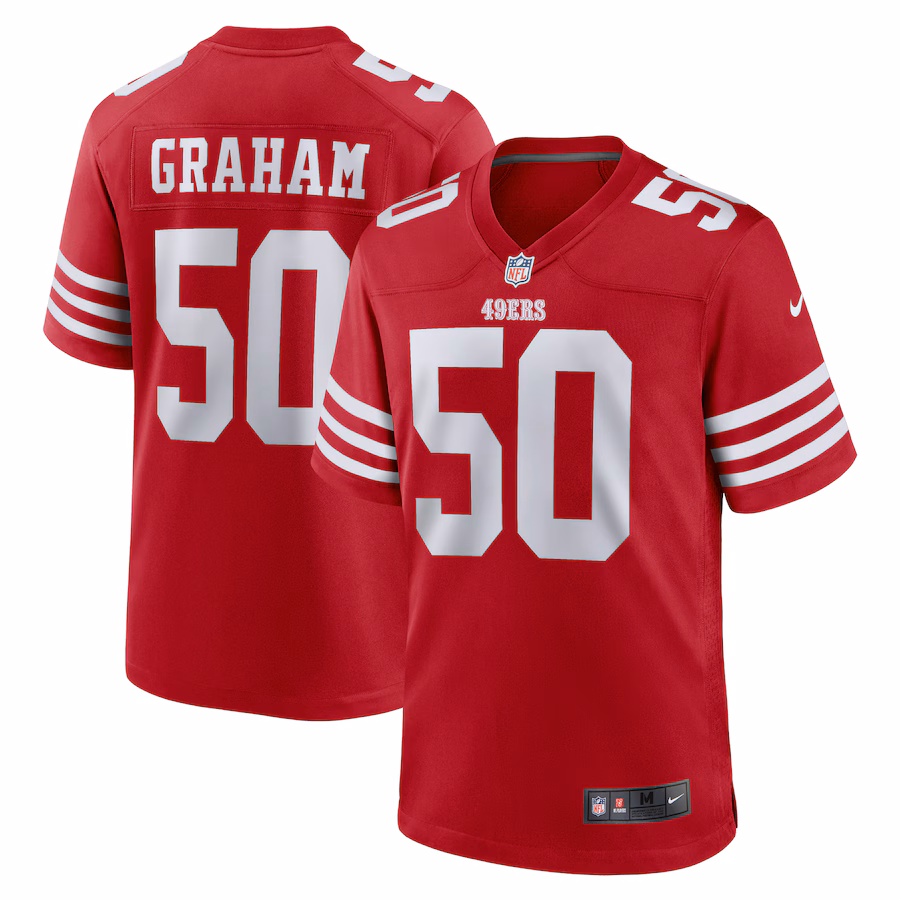 Men's San Francisco 49ers Jalen Graham Nike Scarlet Team Game Jersey - Puhuasuan