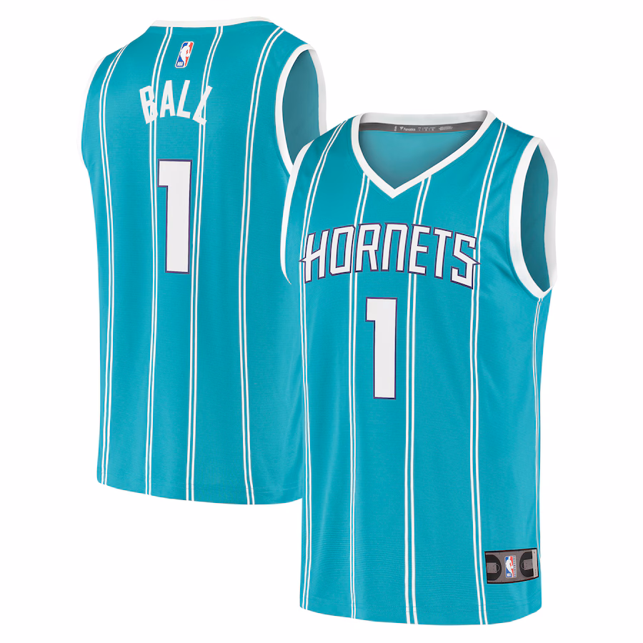 Men's Charlotte Hornets LaMelo Ball Fanatics Teal Fast Break Replica Jersey - Icon Edition - Puhuasuan