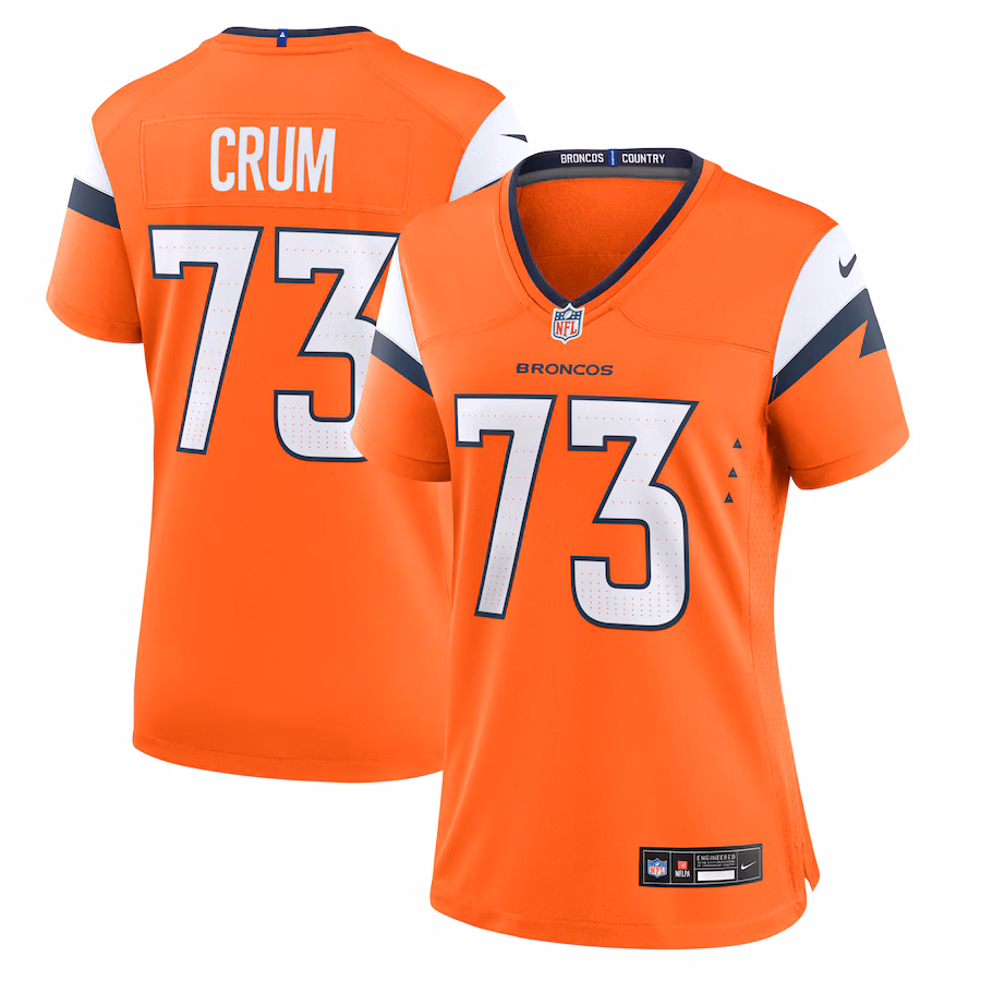 Women's Denver Broncos Frank Crum Nike Orange Team Game Jersey - Puhuasuan