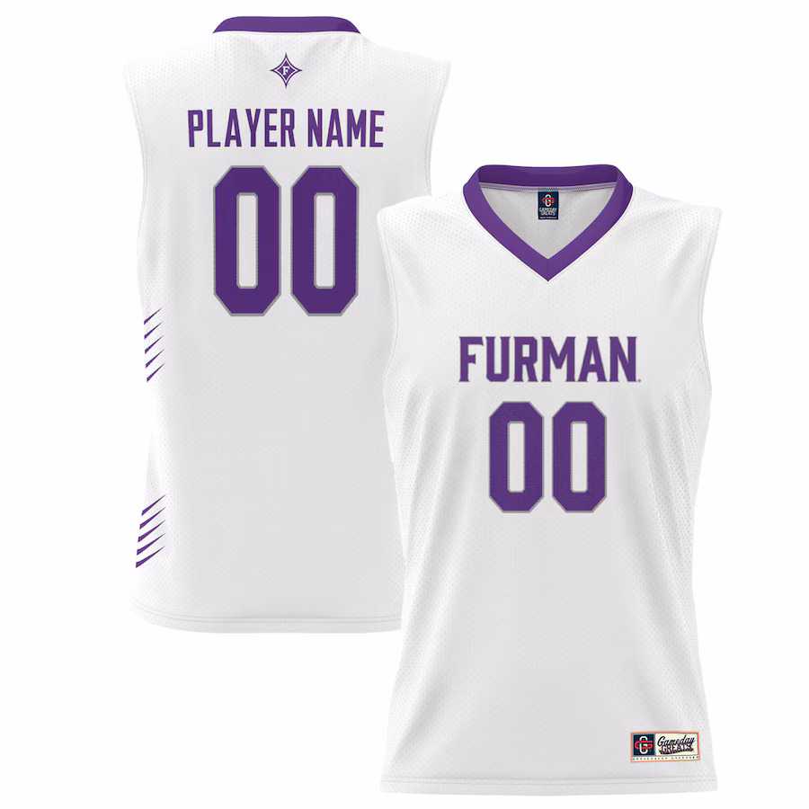 Furman Paladins GameDay Greats Youth NIL Pick-A-Player Lightweight Men's Basketball Jersey - White - Puhuasuan