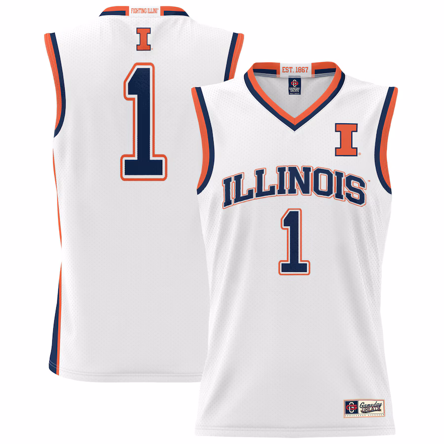 Youth GameDay Greats #1 White Illinois Fighting Illini Lightweight Basketball Jersey - Puhuasuan