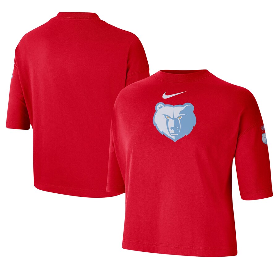 Women's Memphis Grizzlies Nike Red 2024/25 City Edition Courtside Boxy T-Shirt - Puhuasuan