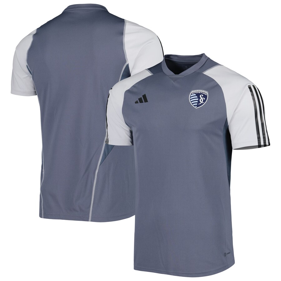 Men's Sporting Kansas City adidas Gray 2023 On-Field Training Jersey - Puhuasuan
