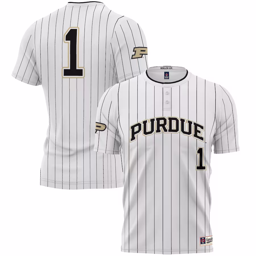 #1 Purdue Boilermakers GameDay Greats Youth Lightweight Softball Jersey - White - Puhuasuan