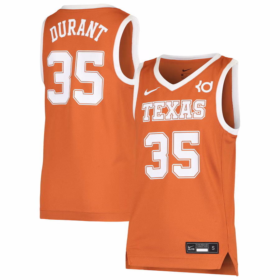 Youth Nike Kevin Durant Texas Orange Texas Longhorns Replica Basketball Jersey - Puhuasuan
