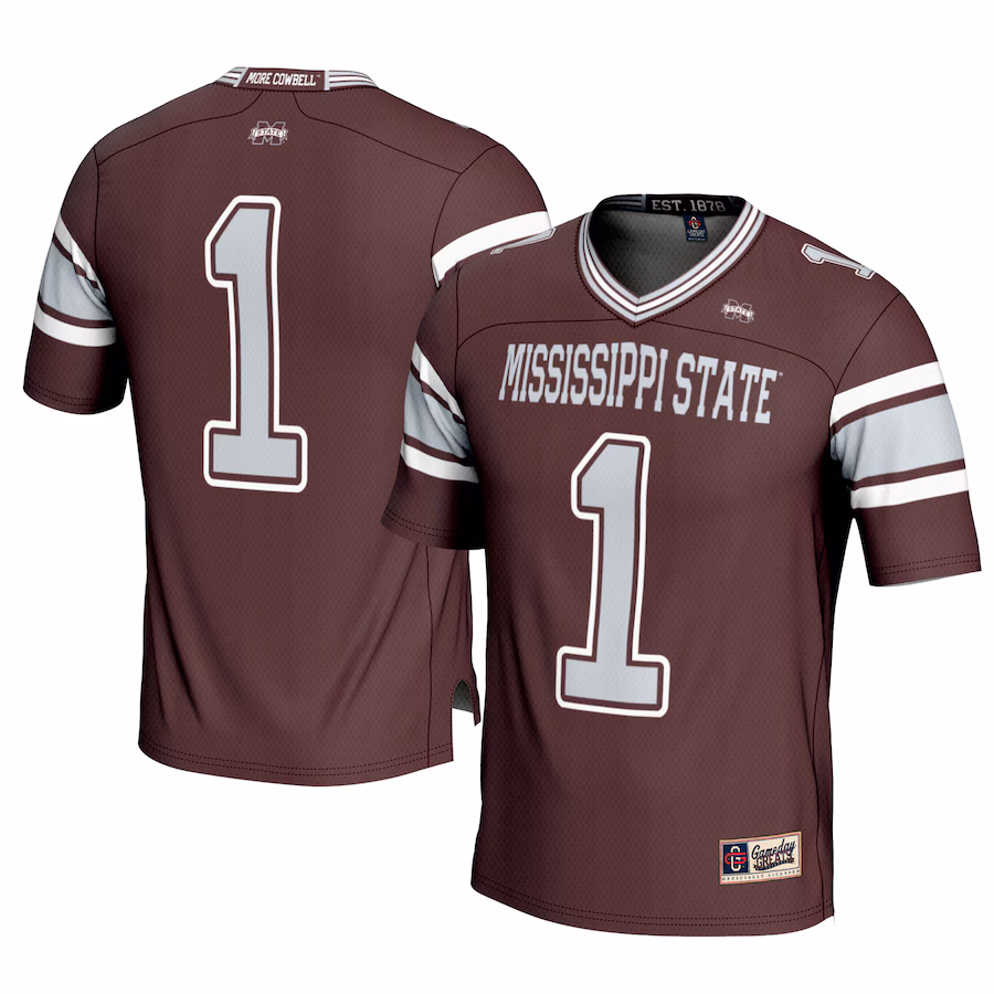 Men's GameDay Greats #1 Maroon Mississippi State Bulldogs Football Jersey - Puhuasuan