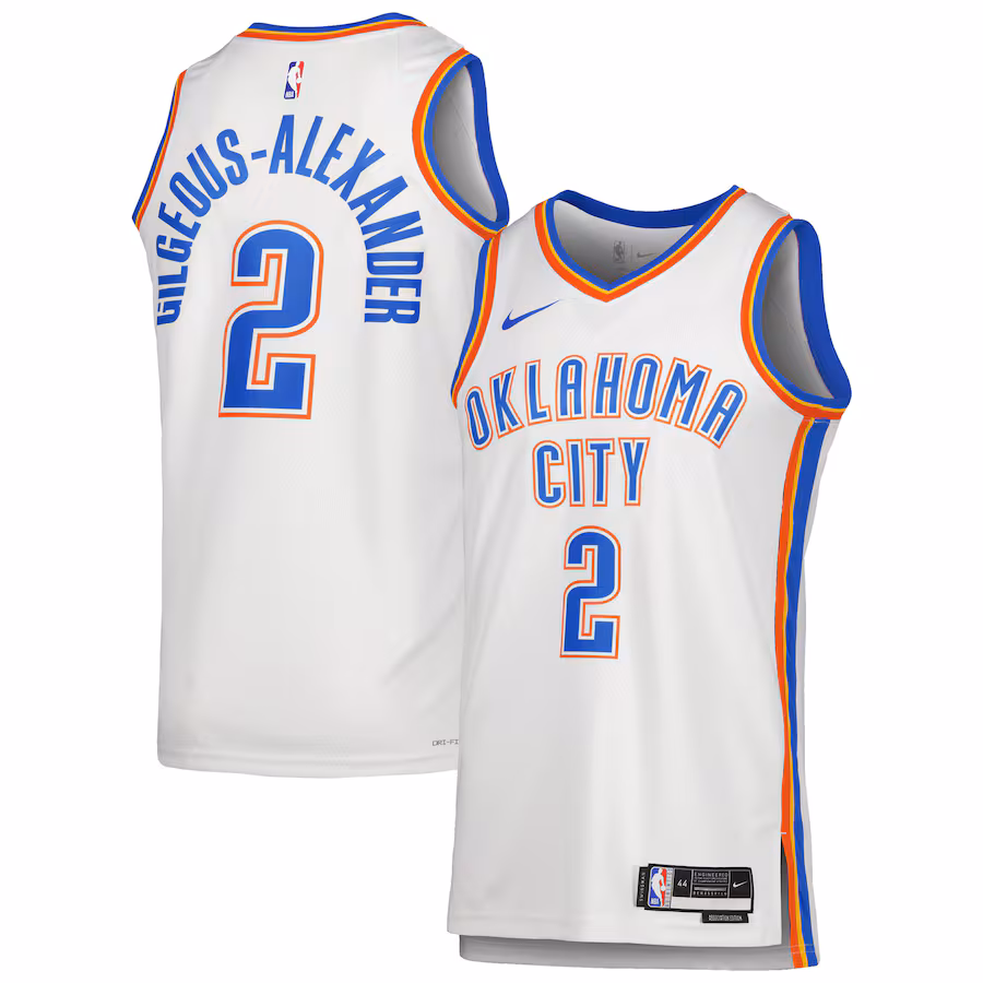 Unisex Oklahoma City Thunder Shai Gilgeous-Alexander Nike White Swingman Jersey - Association Edition - Puhuasuan
