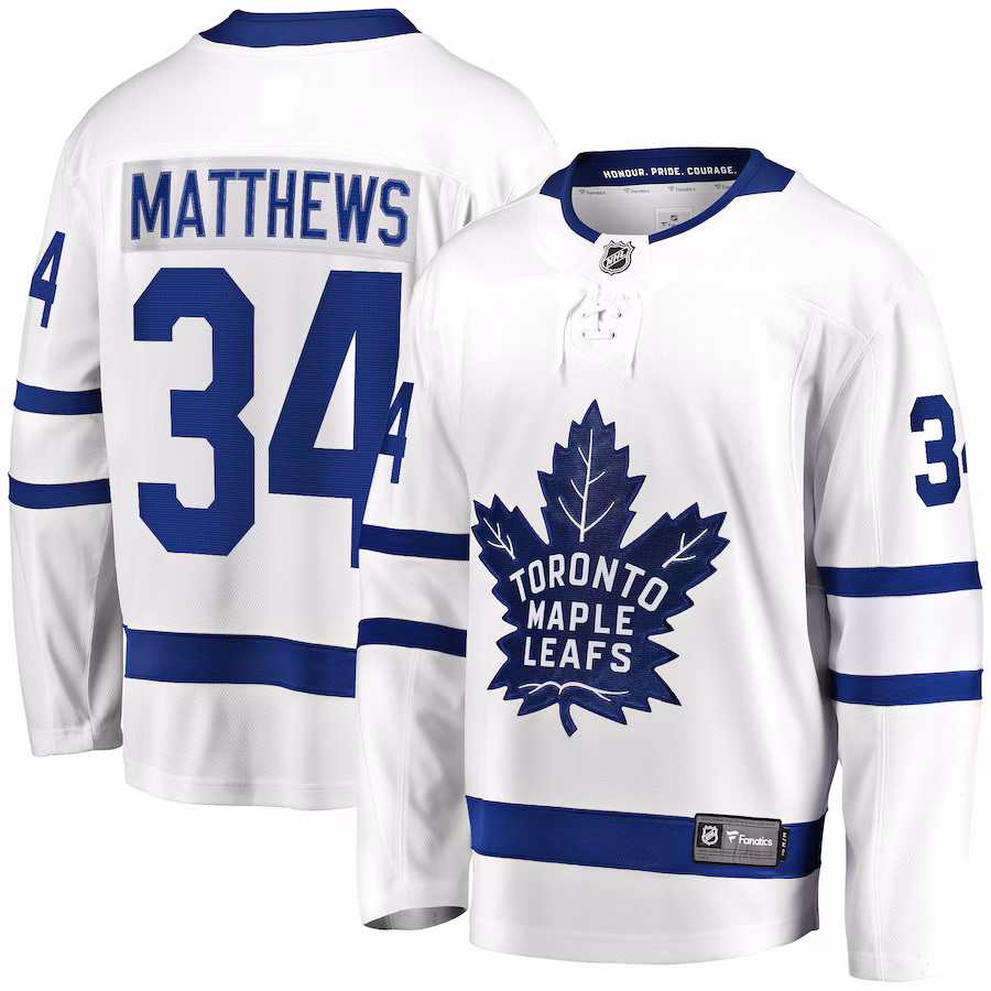 Men's Toronto Maple Leafs Auston Matthews Fanatics White Away Premier Breakaway Player Jersey - Puhuasuan