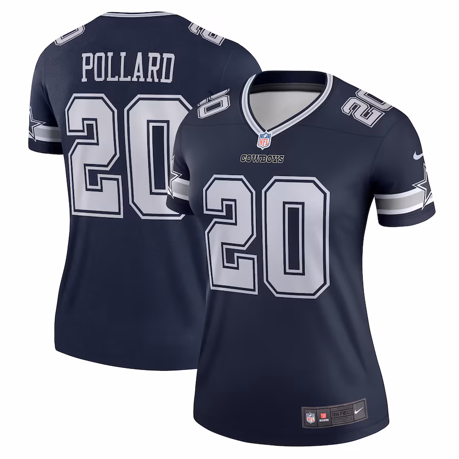 Women's Dallas Cowboys Tony Pollard Nike Navy Legend Player Performance Top - Puhuasuan