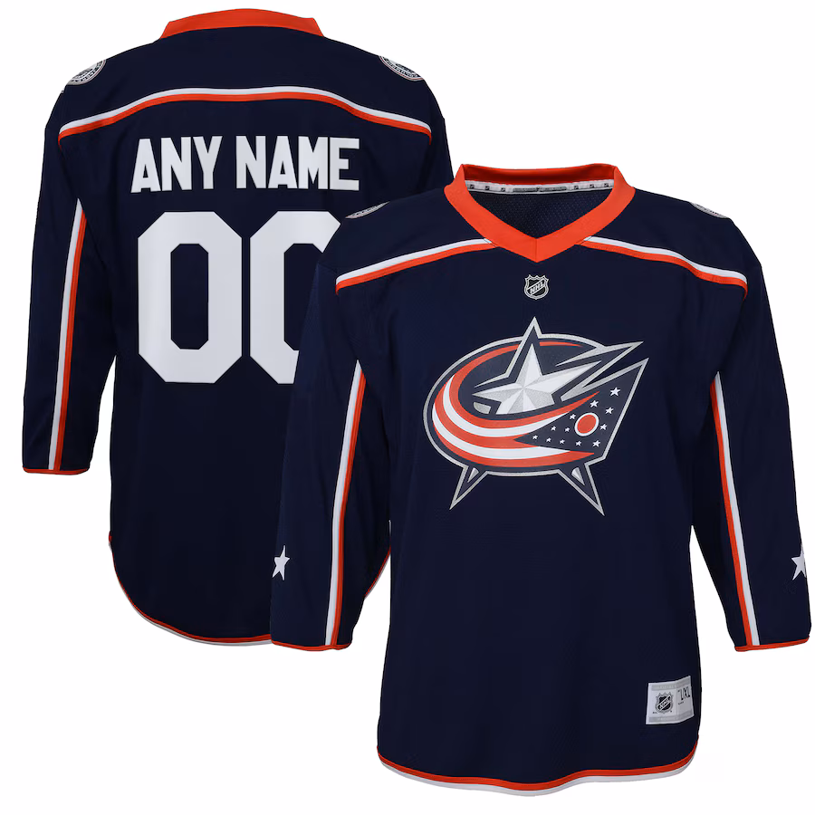 Youth Columbus Blue Jackets Navy Home Replica Custom Jersey - Puhuasuan