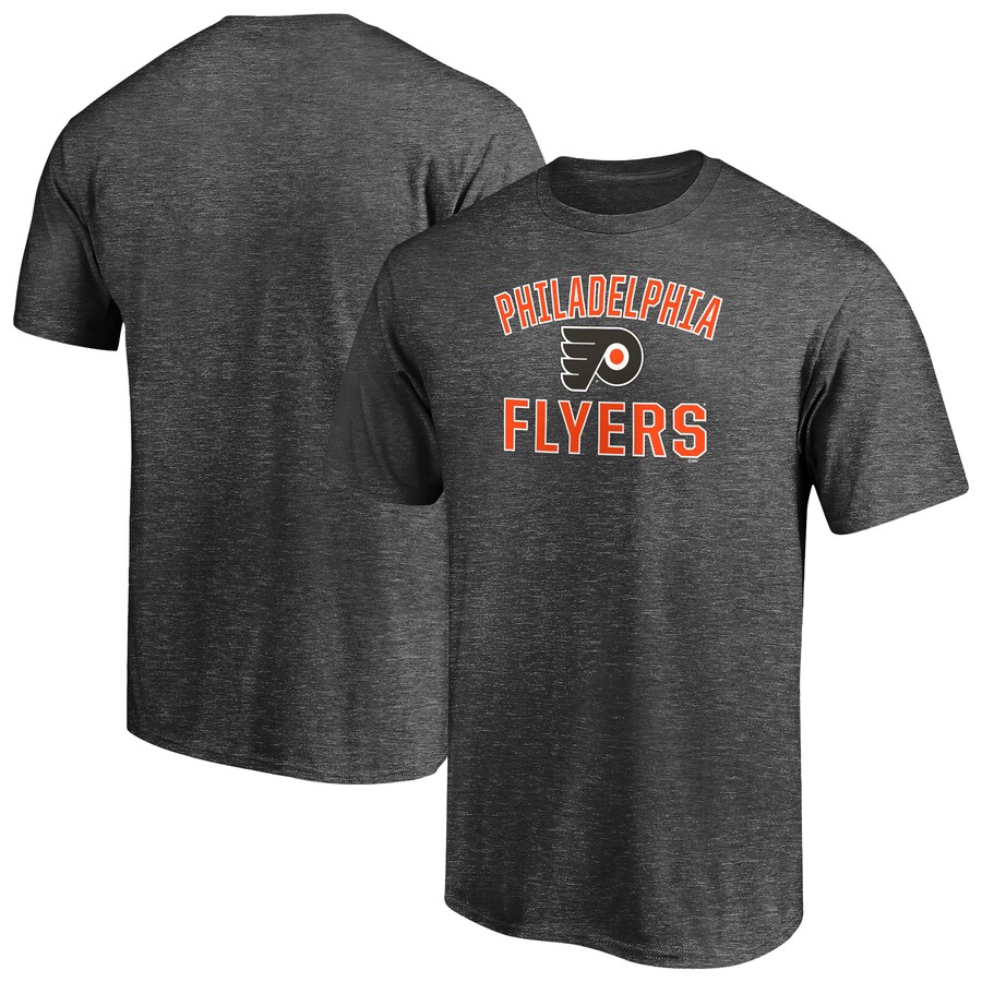 Men's Philadelphia Flyers Charcoal Victory Arch T-Shirt - Puhuasuan