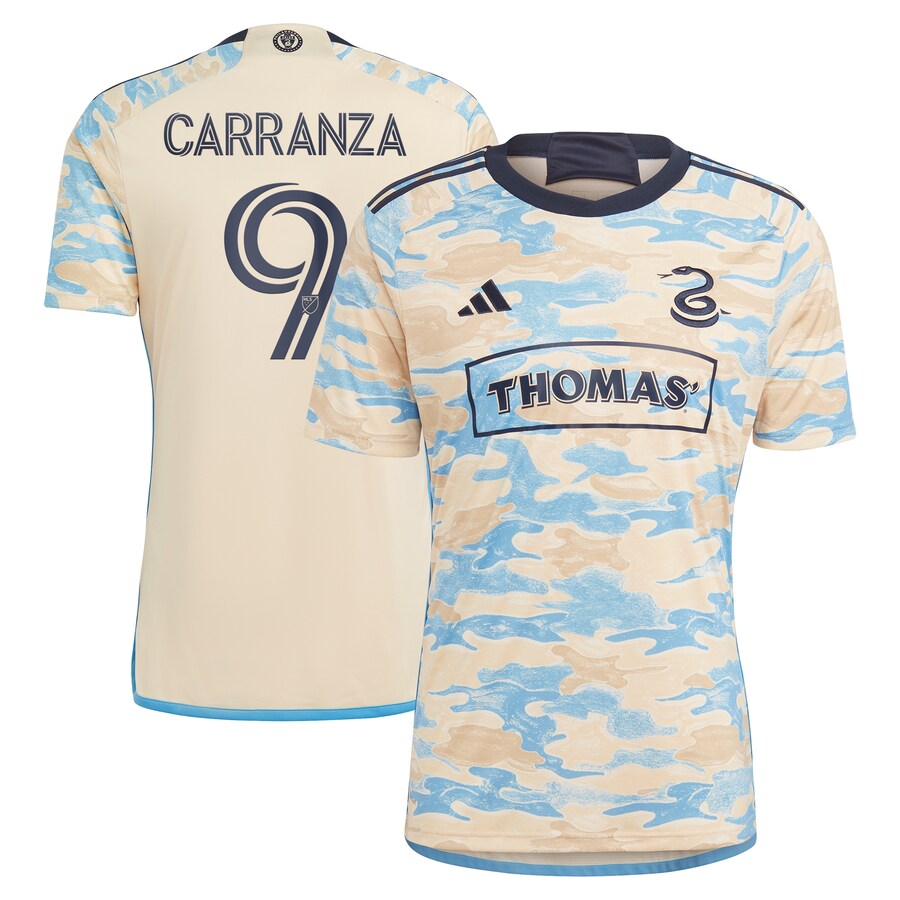 Men's Philadelphia Union Julian Carranza adidas Tan 2024 For Philly Replica Player Jersey - Puhuasuan