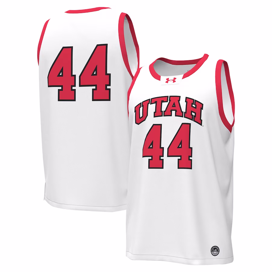 #44 Utah Utes Under Armour Replica Basketball Jersey - White - Puhuasuan
