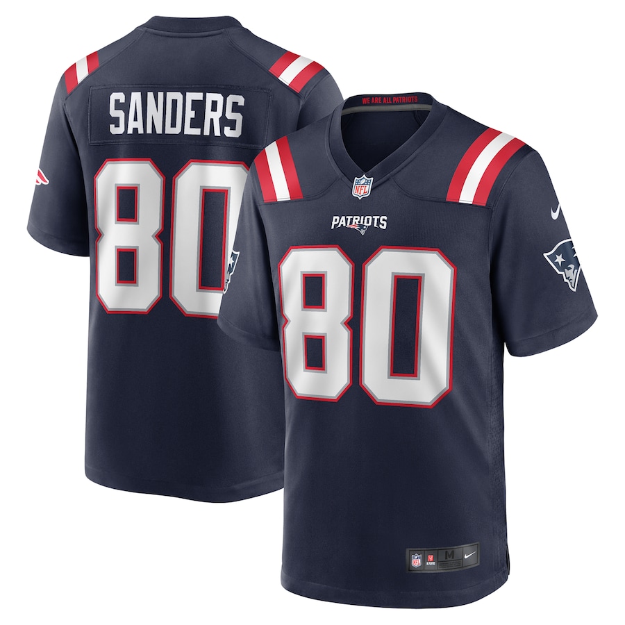 Men's New England Patriots Braylon Sanders Nike Navy Game Jersey - Puhuasuan