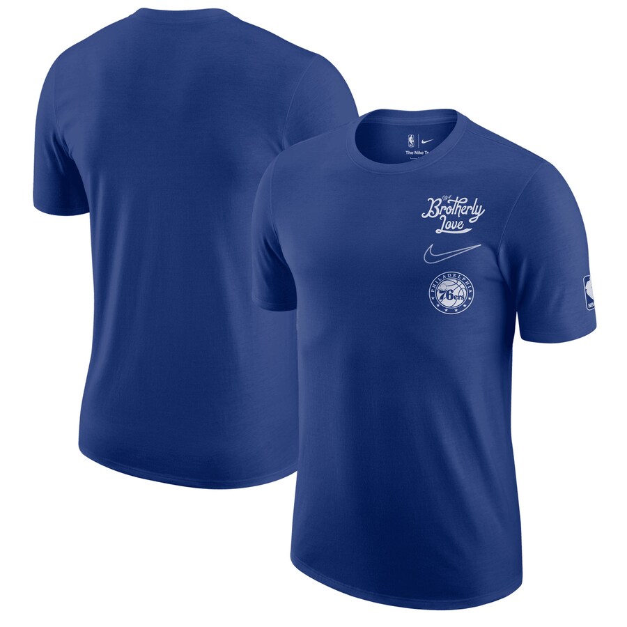 Men's Philadelphia 76ers Nike Blue 2022/23 City Edition Courtside Max90 Vintage Wash T-Shirt - Puhuasuan