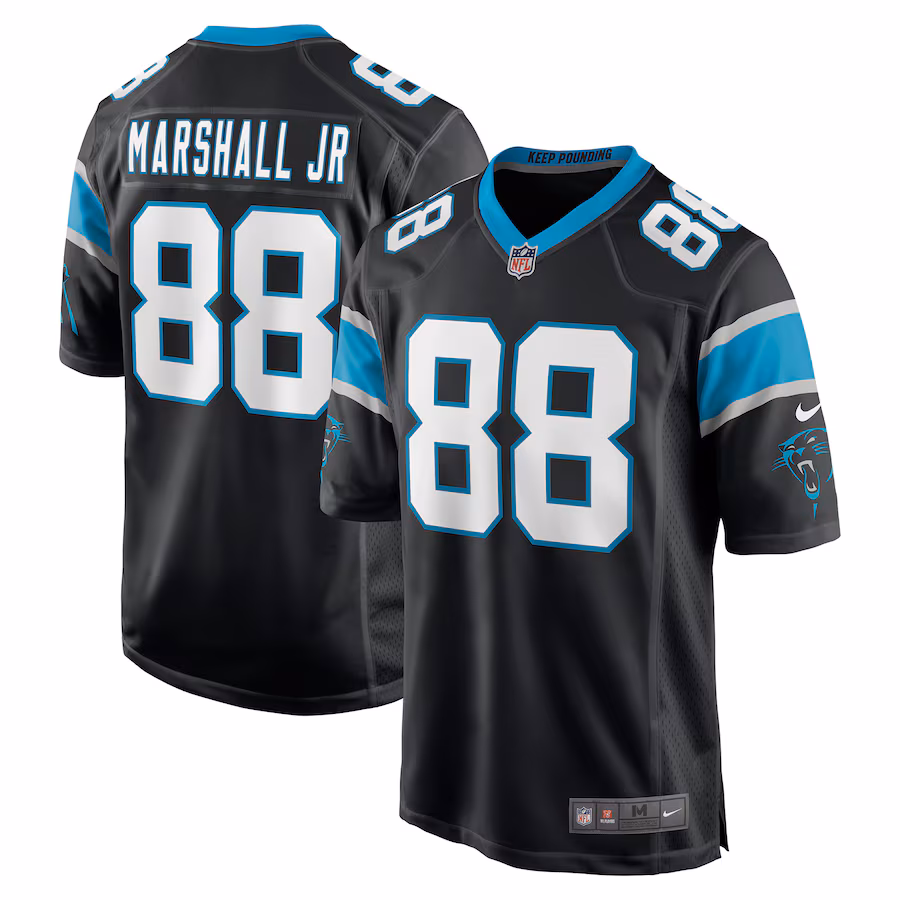 Men's Carolina Panthers Terrace Marshall Jr. Nike Black 2021 NFL Draft Pick Player Game Jersey - Puhuasuan