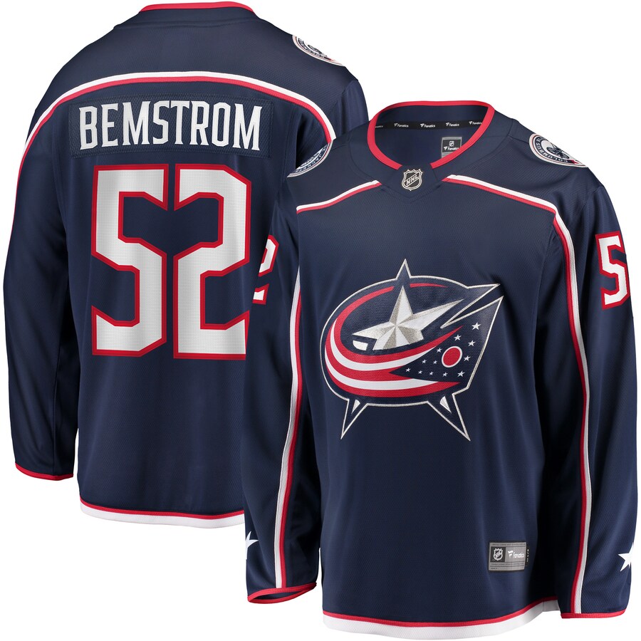 Men's Columbus Blue Jackets Emil Bemstrom Fanatics Branded Navy Home Breakaway Player Jersey - Puhuasuan