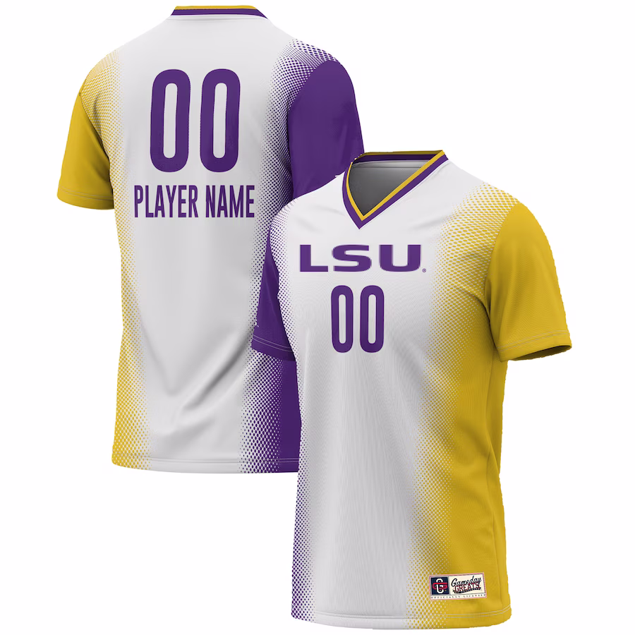 LSU Tigers GameDay Greats Unisex NIL Pick-A-Player Lightweight Women's Soccer Jersey - White - Puhuasuan