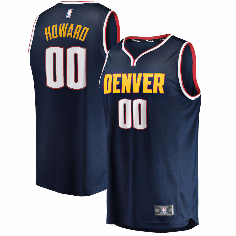 Men's Denver Nuggets Markus Howard Fanatics Navy 2021/22 Fast Break Replica Jersey - Icon Edition - Puhuasuan