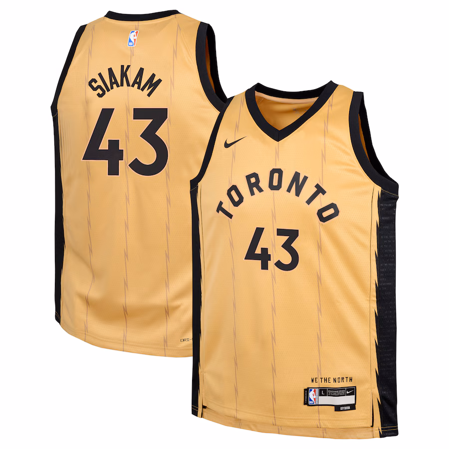 Youth Toronto Raptors Pascal Siakam Nike Gold  Swingman Replica Jersey - City Edition - Puhuasuan