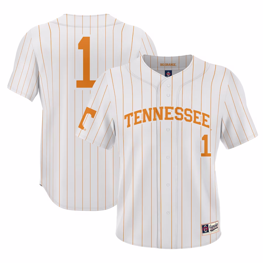 #1 Tennessee Volunteers GameDay Greats Lightweight Baseball Jersey - White - Puhuasuan