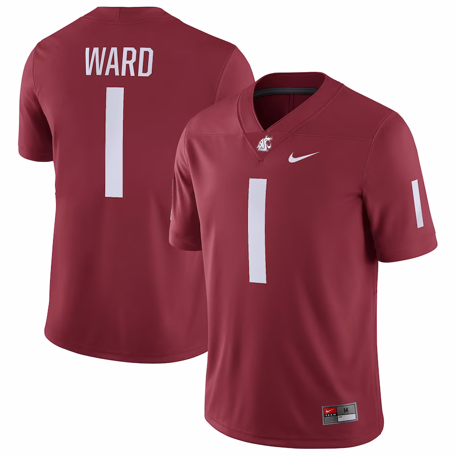 Cameron Ward Washington State Cougars Nike NIL Replica Football Jersey - Crimson - Puhuasuan