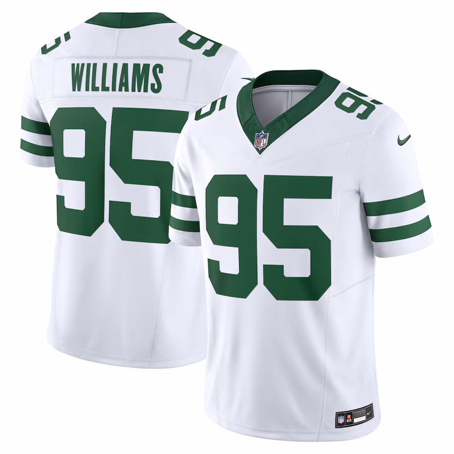 Men's New York Jets Quinnen Williams Nike Legacy White Vapor F.U.S.E. Limited Jersey - Puhuasuan