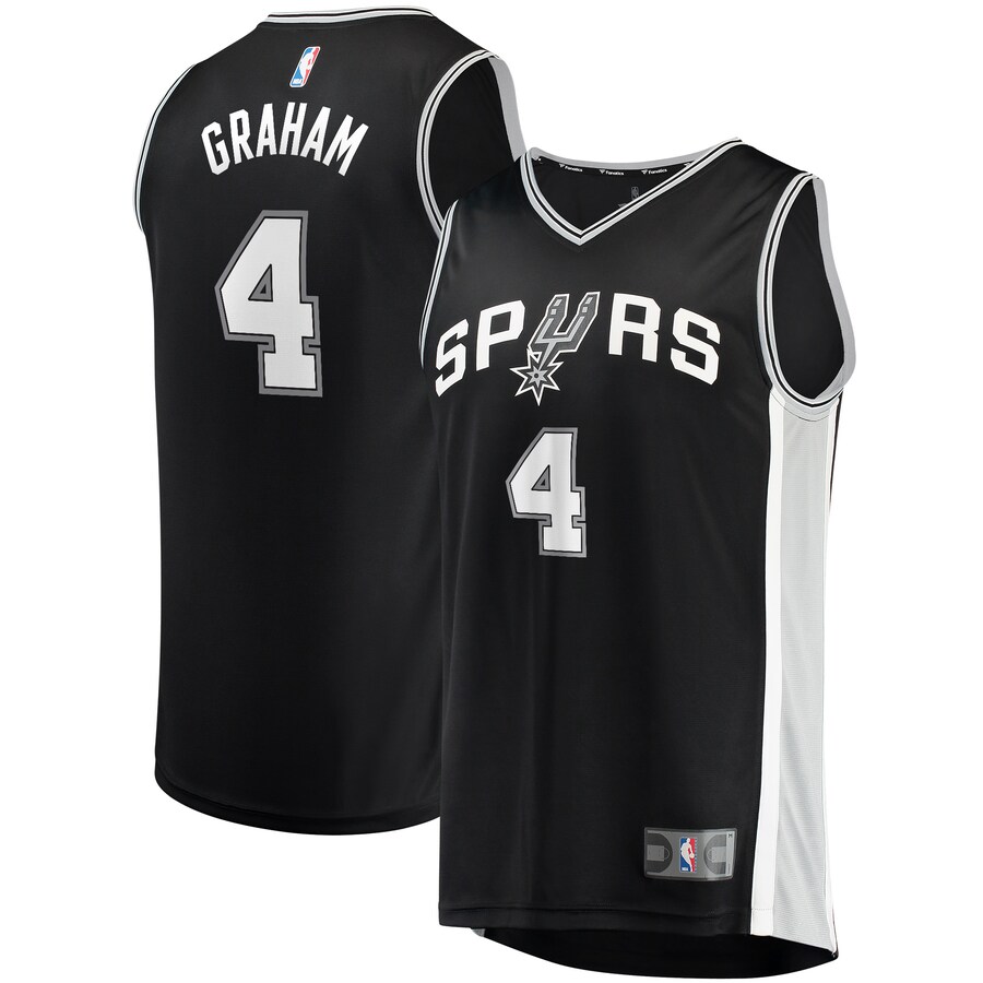 Men's San Antonio Spurs Devonte' Graham Fanatics Black Fast Break Player Jersey - Icon Edition - Puhuasuan