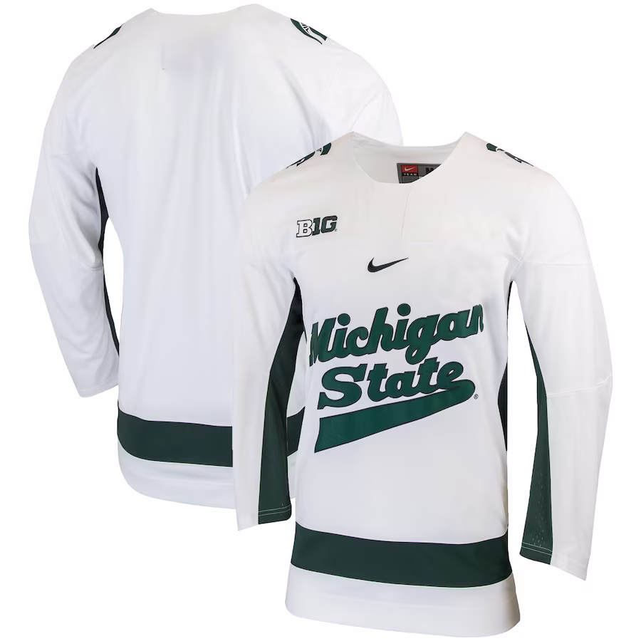 Michigan State Spartans Nike Replica College Hockey Jersey - White - Puhuasuan