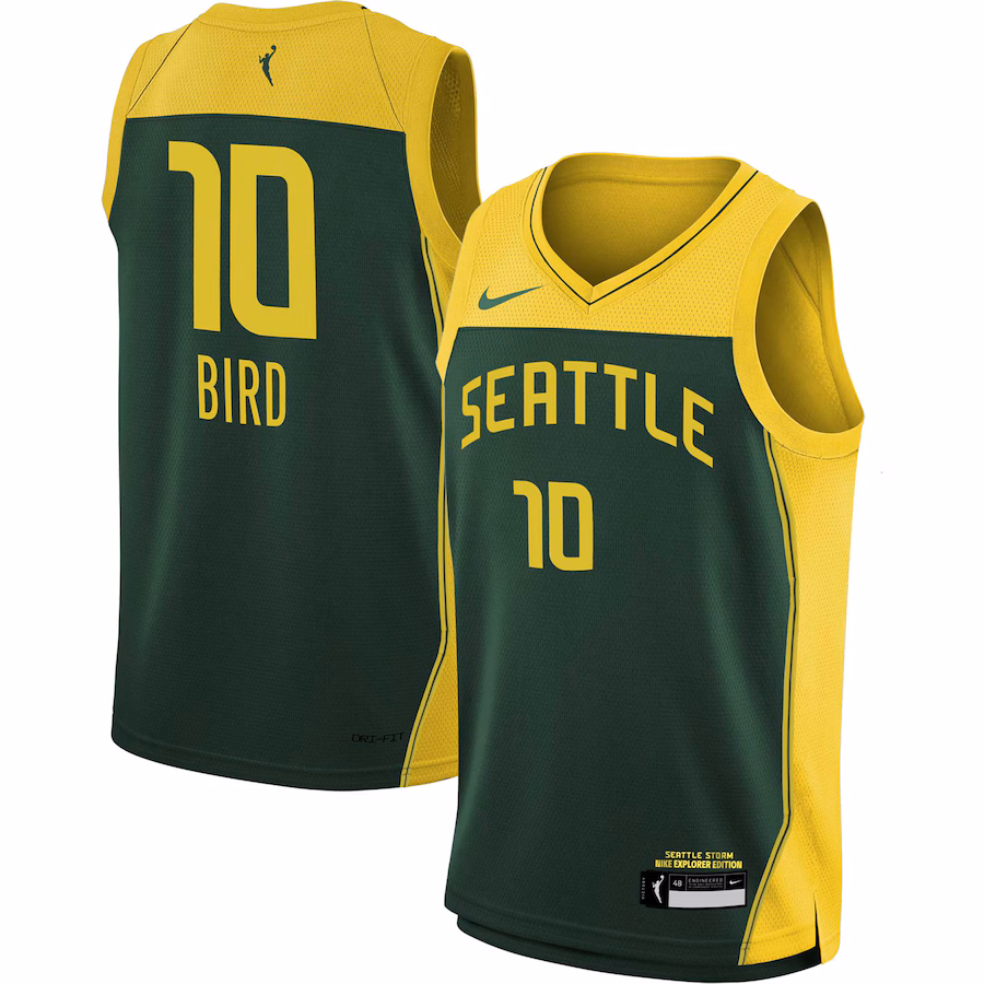 Youth Seattle Storm Sue Bird Nike Green 2021 Explorer Edition Victory Player Jersey - Puhuasuan