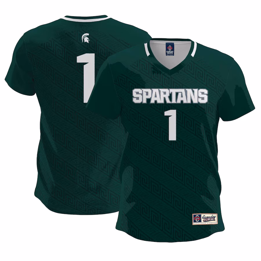 Men's GameDay Greats #1  Green Michigan State Spartans  Lightweight Soccer Team Jersey - Puhuasuan