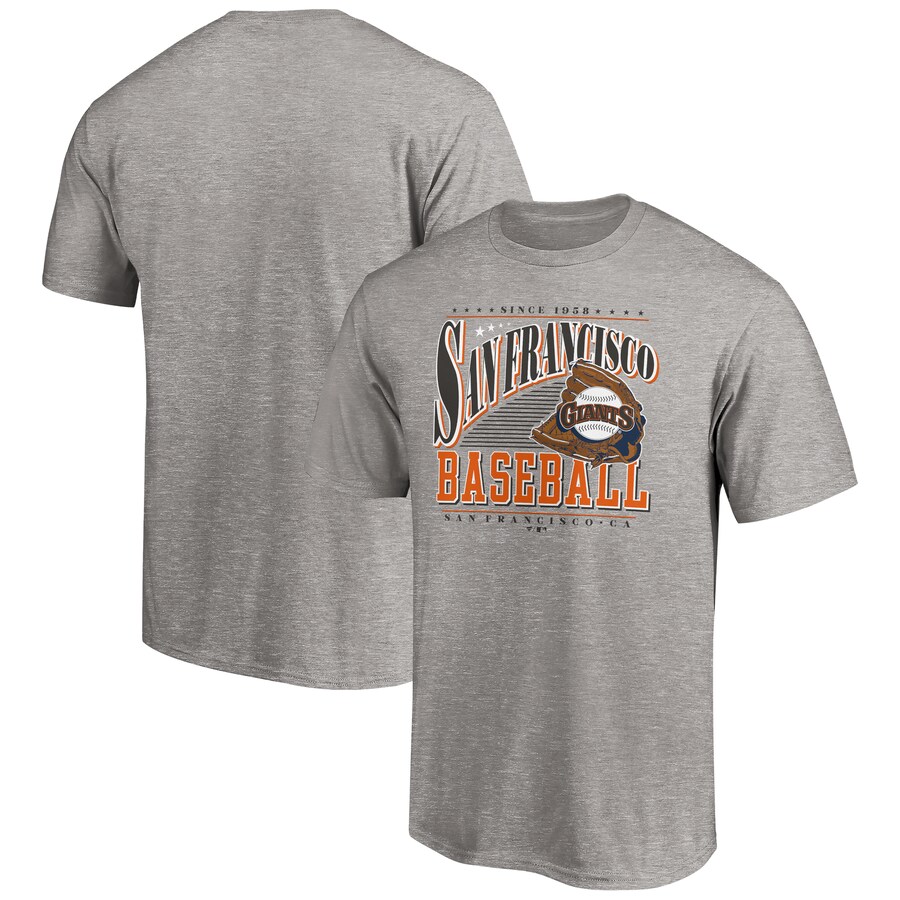 Men's San Francisco Giants Heather Gray Cooperstown Collection Winning Time T-Shirt - Puhuasuan