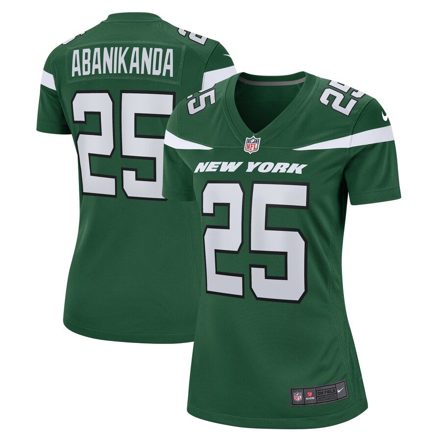 Women's New York Jets Israel Abanikanda Nike Gotham Green  Game Jersey - Puhuasuan
