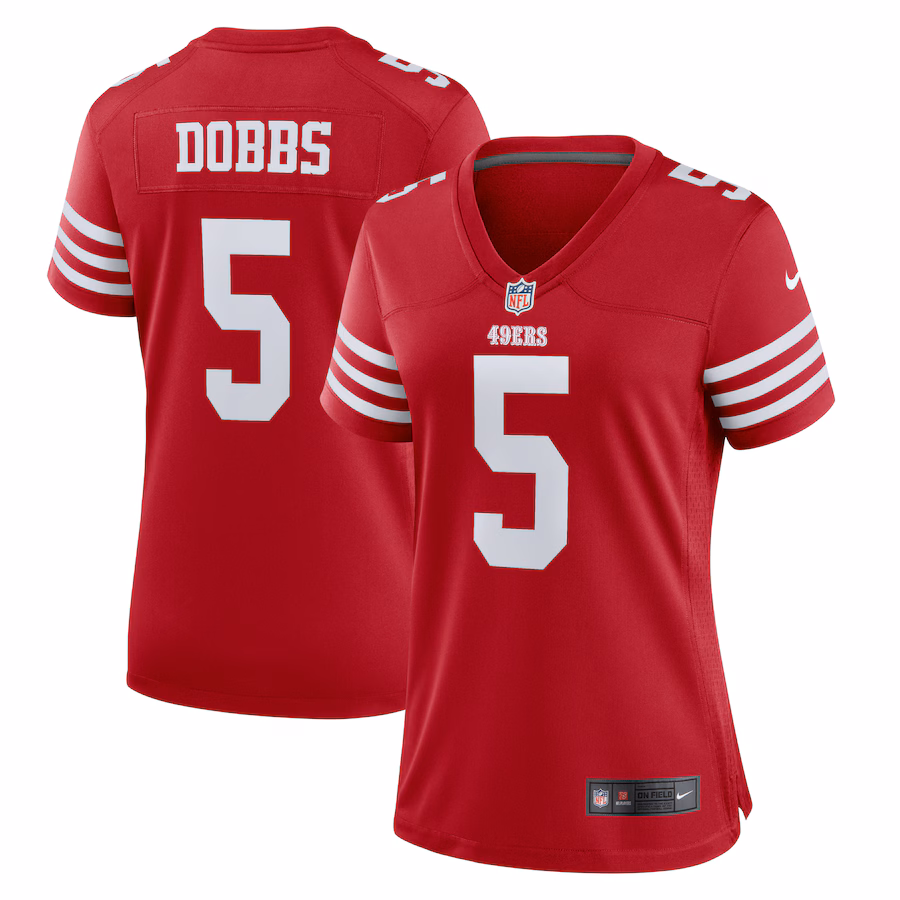 Women's San Francisco 49ers Joshua Dobbs Nike  Scarlet Team Game Jersey - Puhuasuan