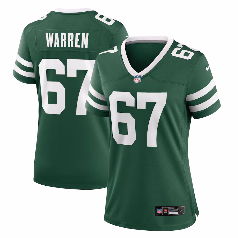 Women's New York Jets Carter Warren Nike Legacy Green Team Game Jersey - Puhuasuan