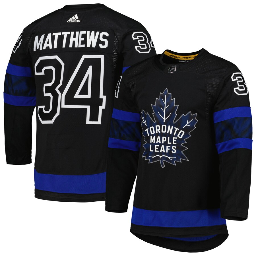 Men's Toronto Maple Leafs Auston Matthews adidas Black Alternate Primegreen Authentic Pro Player Jersey - Puhuasuan