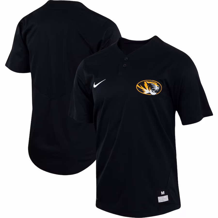 Men's Nike Black Missouri Tigers Two-Button Replica Baseball Jersey - Puhuasuan