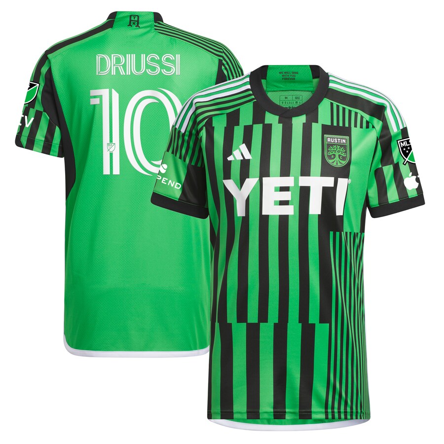 Men's Austin FC Sebastián Driussi adidas Green 2023 Las Voces Kit Authentic Jersey - Puhuasuan