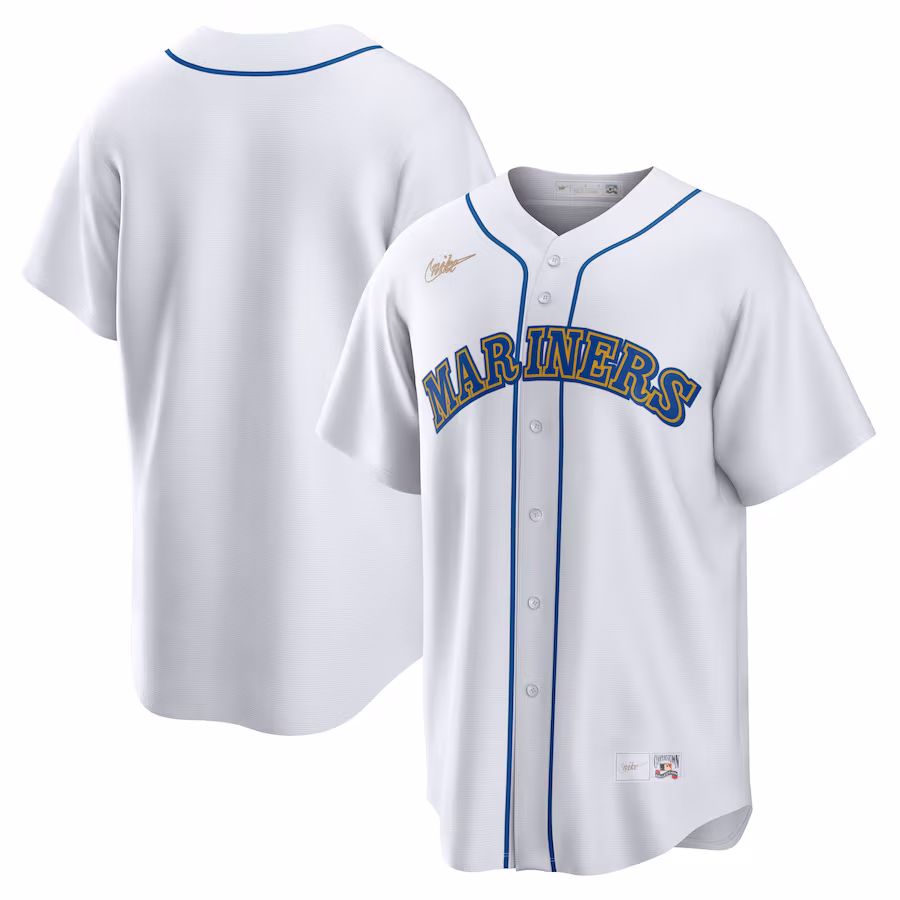 Men's Seattle Mariners Nike White Home Cooperstown Collection Team Jersey - Puhuasuan