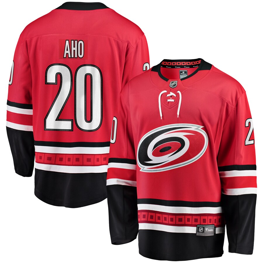 Men's Carolina Hurricanes Sebastian Aho Fanatics Branded Red Alternate Premier Breakaway Player Jersey - Puhuasuan