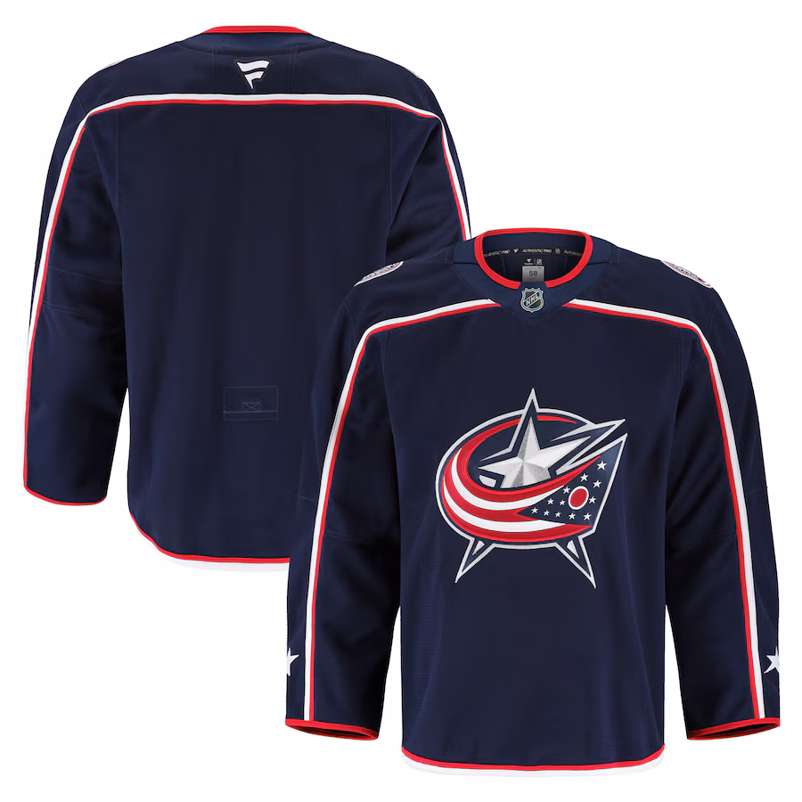 Men's Columbus Blue Jackets Fanatics Navy Home Authentic Pro Jersey - Puhuasuan