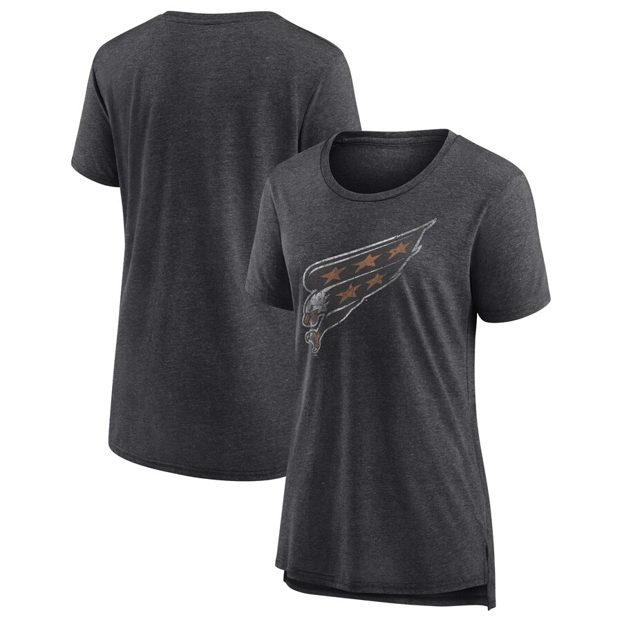 Women's Washington Capitals Gray Slow Whistle Tri-Blend T-Shirt - Puhuasuan