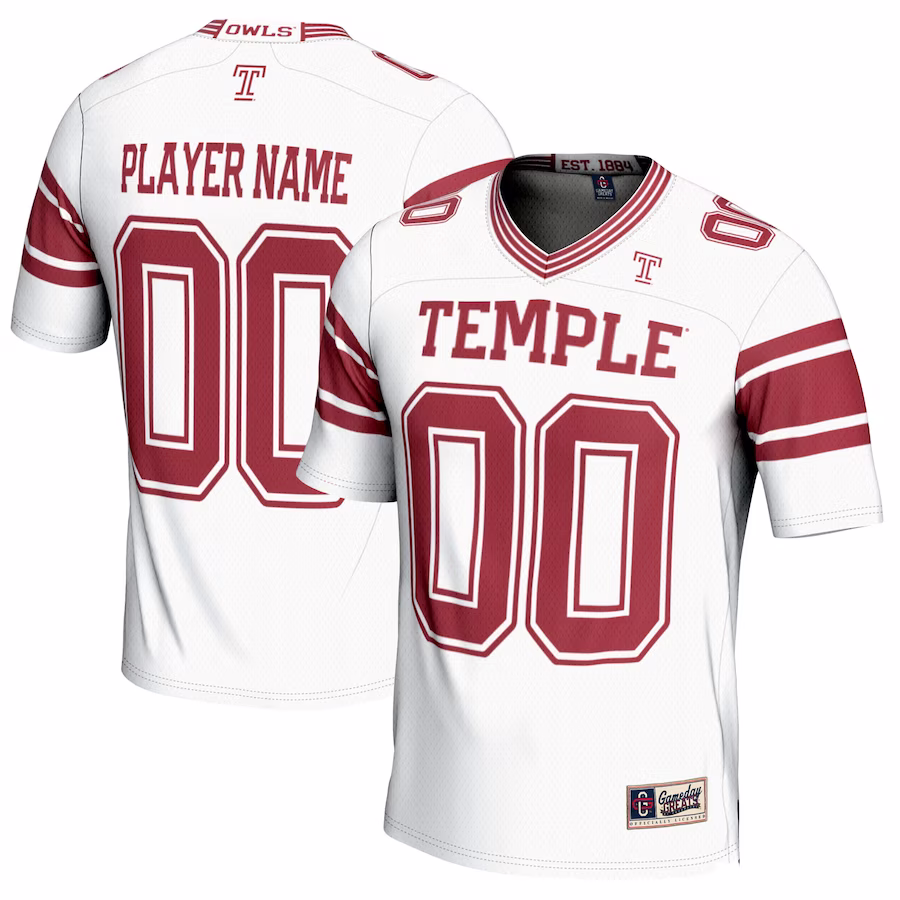 Temple Owls GameDay Greats NIL Pick-A-Player Football Jersey - White - Puhuasuan