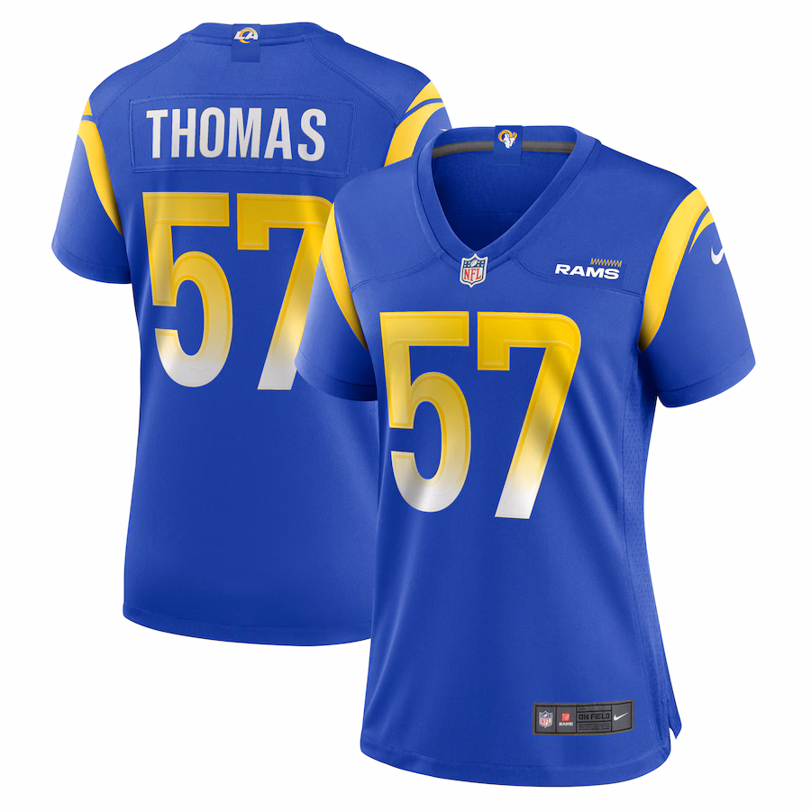 Women's Los Angeles Rams Zachary Thomas Nike  Royal Team Game Jersey - Puhuasuan