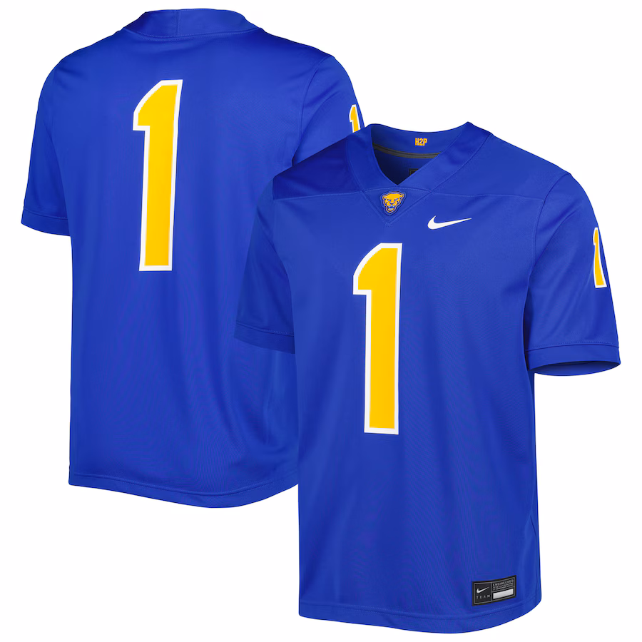 Men's Nike #1 Royal Pitt Panthers Untouchable Football Jersey - Puhuasuan
