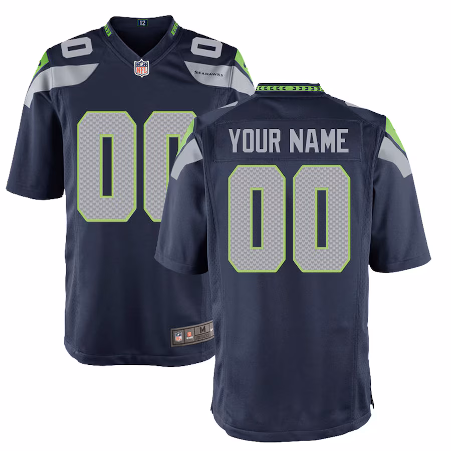 Youth Seattle Seahawks Nike College Navy Custom Game Jersey - Puhuasuan