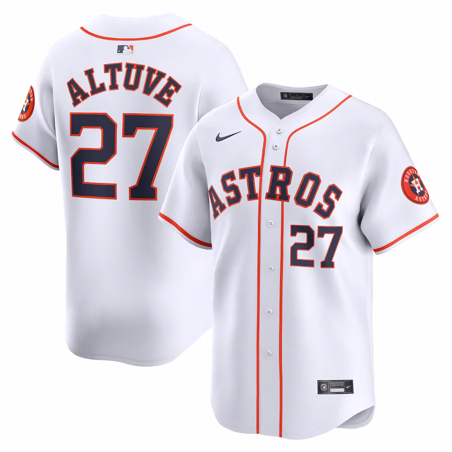 Men's Houston Astros Jose Altuve Nike White Home Limited Player Jersey - Puhuasuan